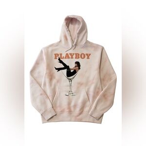 NWT Playboy Martini Girl Hoodie Small – Pink Tie-Dye Graphic Pullover